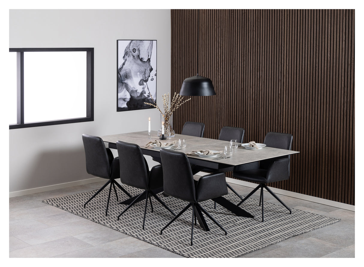 Irwine, spisebord 200/240cm - grå - Unoliving.com