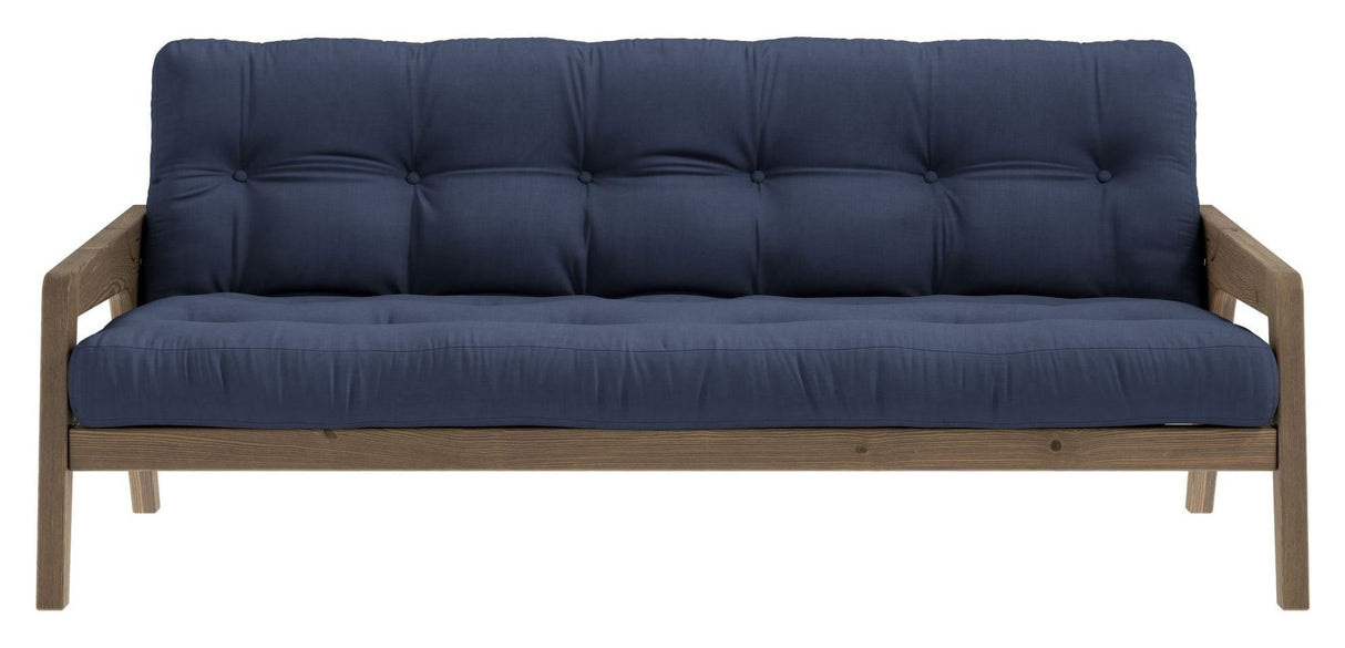 Grab Sovesofa, Brun lakeret fyrretræ, Navy - Unoliving.com