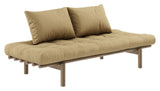 Pace Daybed Sovesofa, Brun lakeret fyrretræ, Wheat Beige - Unoliving.com