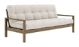 Knob Sovesofa, Brun lakeret fyrretræ, Ivory fløjl - Unoliving.com