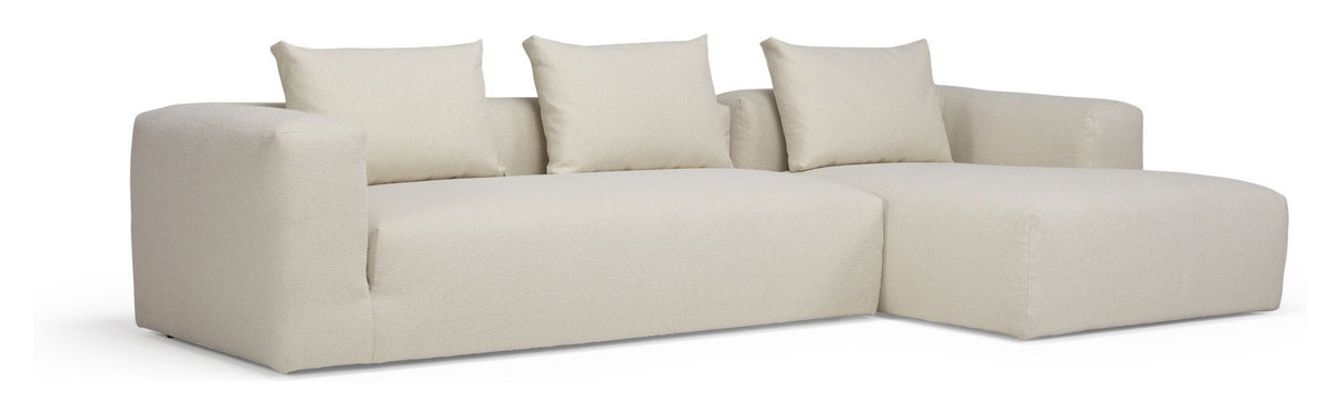 Kornum Sofa med chaiselong højre, Offwhite Bouclé - Unoliving.com