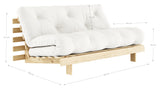 Roots 160 Sovesofa, Fyrretræ/Ler brun, - Unoliving.com