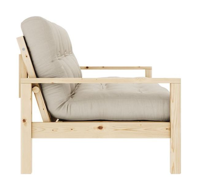 Knob Sovesofa, Lakeret fyrretræ, Beige - Unoliving.com