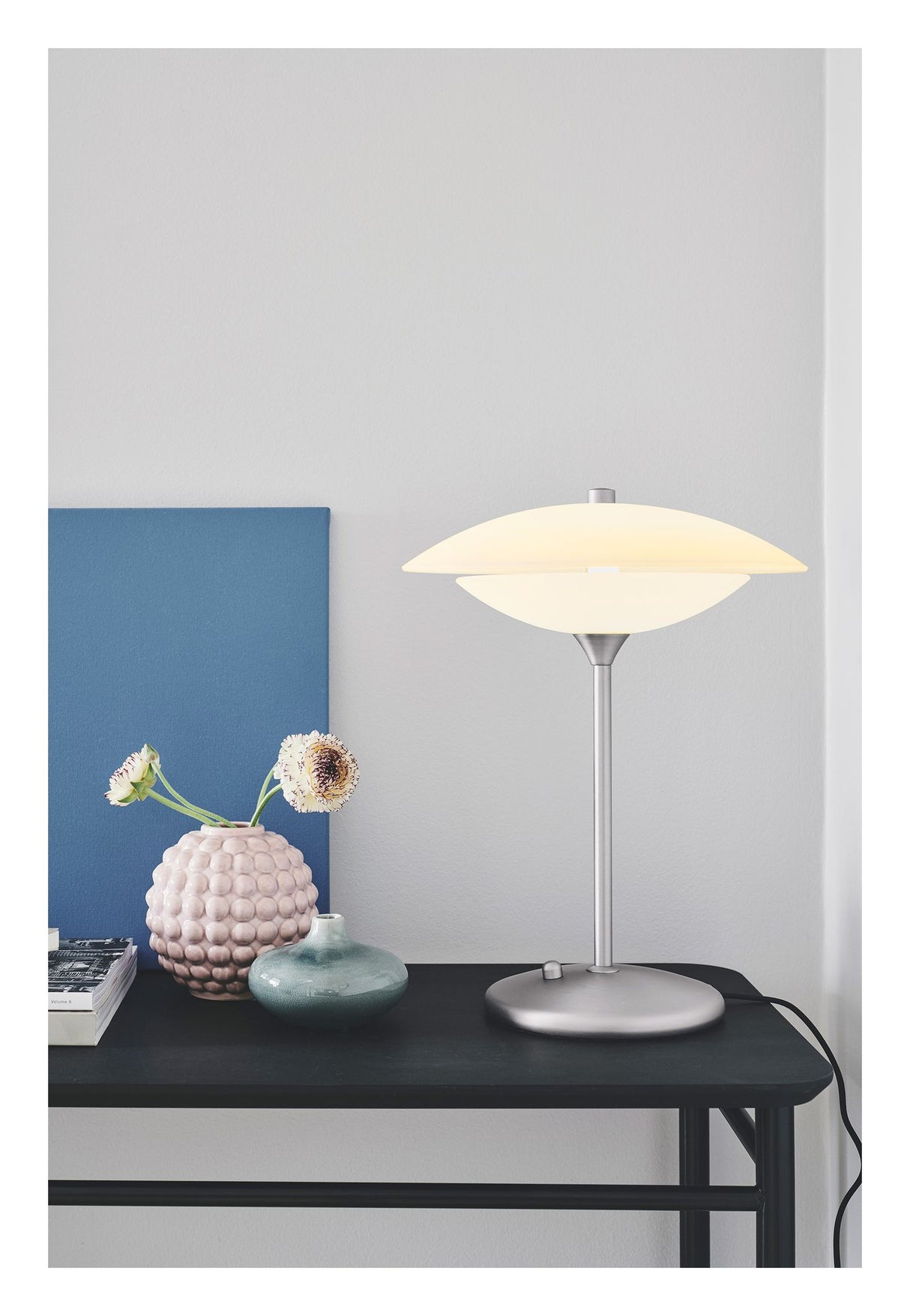 Baroni Bordlampe Ø30, Opal/Stål - Unoliving.com