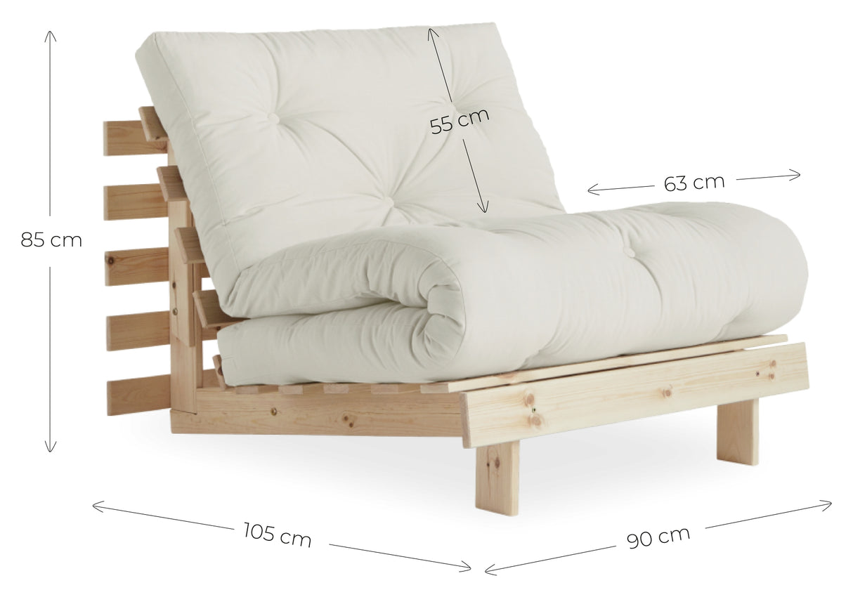 Roots 90 Sovesofa, Brun/Natur - Unoliving.com