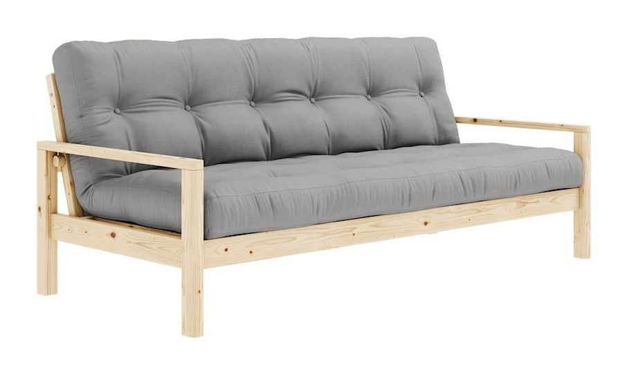 Knob Sovesofa, Lakeret fyrretræ, Grey - Unoliving.com