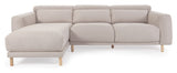 Singa 3-pers. Sofa m. venstrevendt chaiselong, Beige Chenille - Unoliving.com