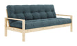 Knob Sovesofa, Lakeret fyrretræ, Pale Blue fløjl - Unoliving.com