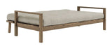 Knob Sovesofa, Brun lakeret fyrretræ, Linen - Unoliving.com