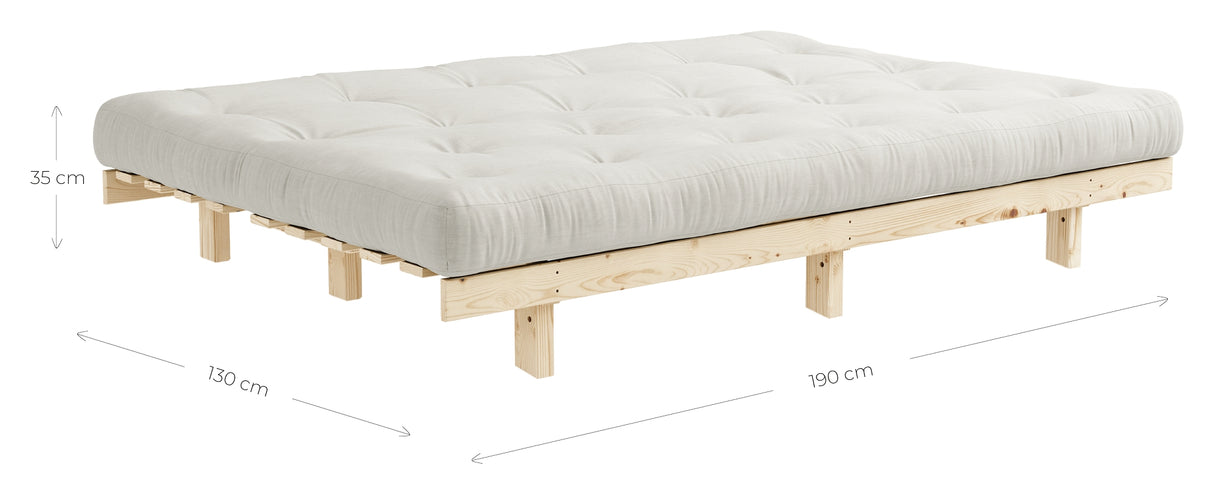 Lean Sovesofa, Fyrretræ/Beige - Unoliving.com