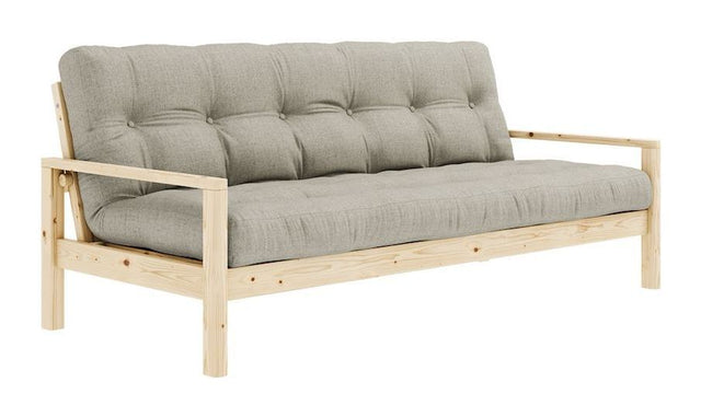 Knob Sovesofa, Lakeret fyrretræ, Linen - Unoliving.com