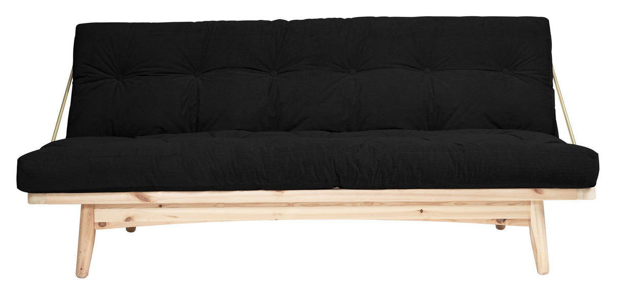 Folk Sovesofa, Dark Grey fløjl, fyrretræ - Unoliving.com