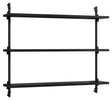 Wall Shelving, 1 fag, 3 hylder, H:65, Sort/sort - Unoliving.com