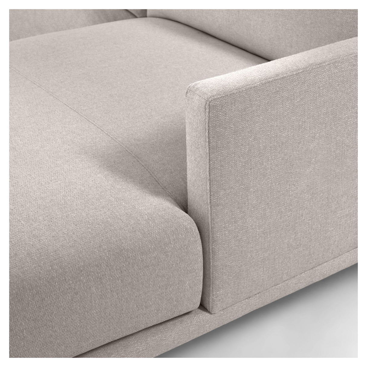 Galene 3-pers. Sofa m. venstrevendt chaiselong, B214, Beige chenille - Unoliving.com