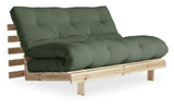 Roots 140 Sovesofa, Olive Green/Natur - Unoliving.com