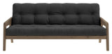 Grab Sovesofa, Brun lakeret fyrretræ, Dark Grey - Unoliving.com