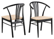 York, spisebordsstol m/armlæn - sort/rattan - Unoliving.com