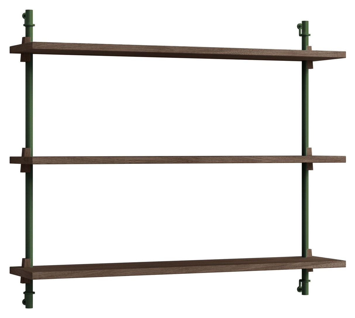 Wall Shelving, 1 fag, 3 hylder, H:65, Røget Eg/Grøn - Unoliving.com