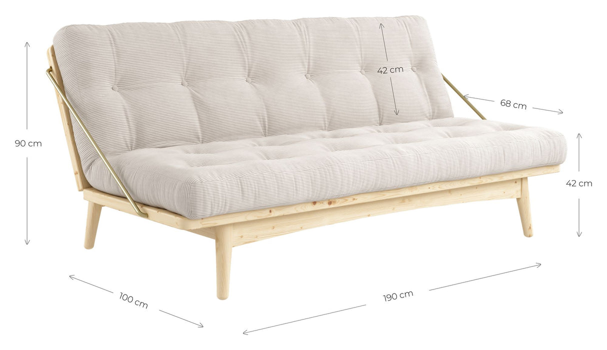 Folk Sovesofa, Fyrretræ/Offwhite - Unoliving.com