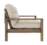 Knob Sovesofa, Brun lakeret fyrretræ, Beige - Unoliving.com