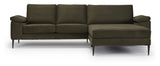 Nabbe 3-pers. Sofa m. chaiselong, højre, grøn stof - Unoliving.com