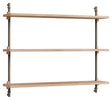 Wall Shelving, 1 fag, 3 hylder, H:65, Eg/Grå - Unoliving.com