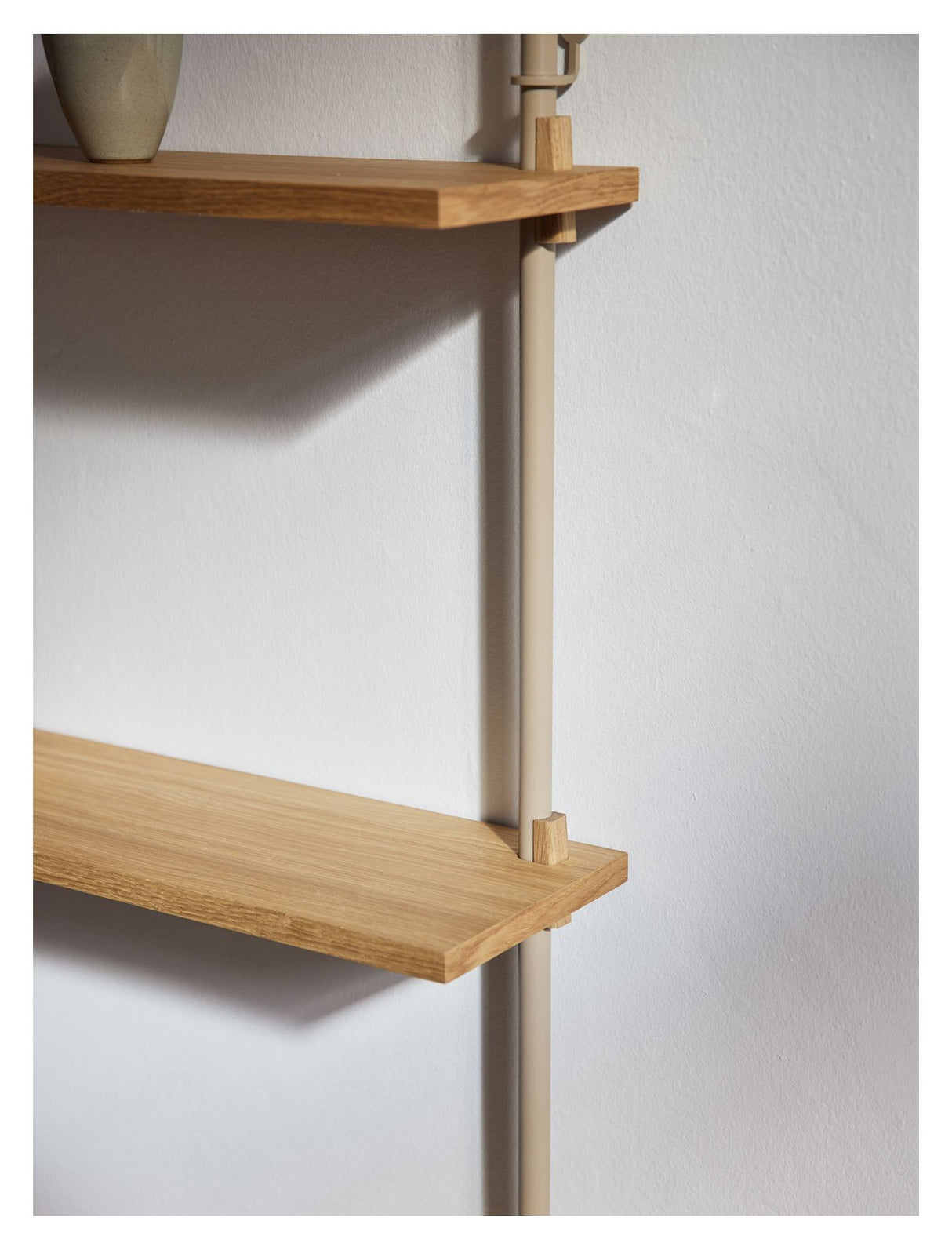 Wall Shelving, 1 fag, 4 hylder, H:115, Eg/Grå - Unoliving.com