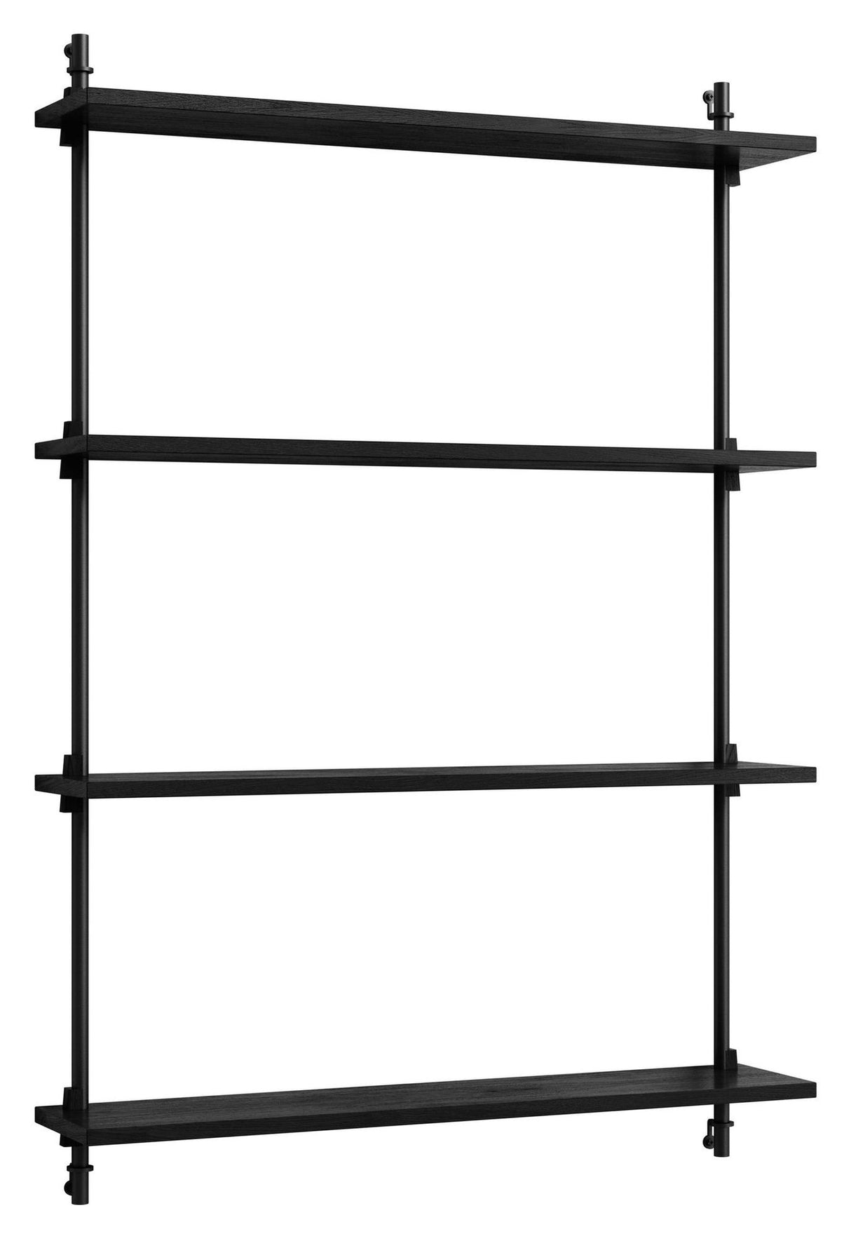 Wall Shelving, 1 fag, 4 hylder, H:115, Sort/sort