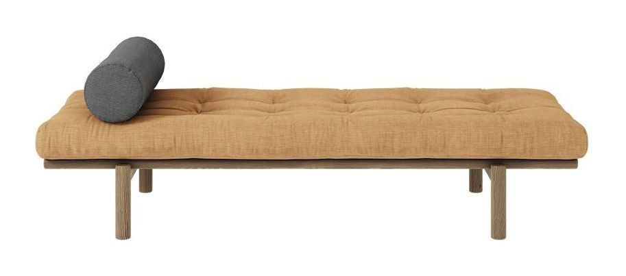 Next Daybed Sovesofa, Brun lakeret fyrretræ, Brun fløjl - Unoliving.com