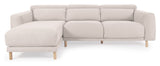 Singa 3-pers. Sofa m. venstrevendt chaiselong, Hvid Chenille - Unoliving.com