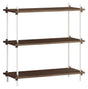 Shelving System, 1 fag, 3 hylder, H:85, Røget Eg/Hvid - Unoliving.com