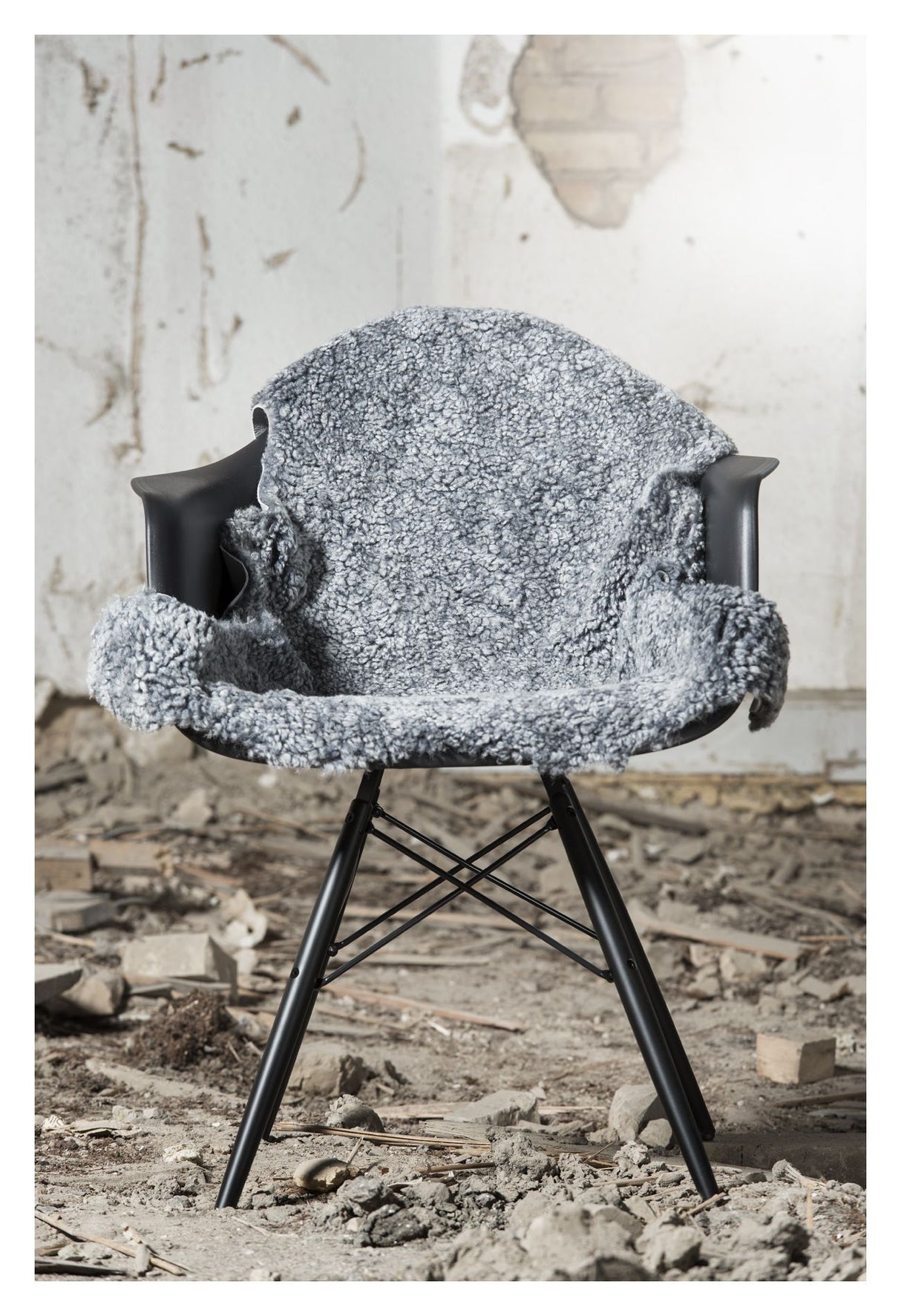 Premium kort krøllet Lammeskind fra NZ 115 - Light Grey snowtop - Unoliving.com