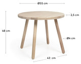 Round Dilcia Børnebord - Massiv gummitræ, Ø55 - Unoliving.com