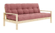 Knob Sovesofa, Lakeret fyrretræ, Sorbet Pink fløjl - Unoliving.com