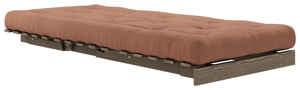 Roots 90 Sovesofa, Brun lakeret fyrretræ, Clay Brown - Unoliving.com