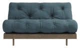 Roots 140 Sovesofa, Brun lakeret fyrretræ, Petrol Blue - Unoliving.com