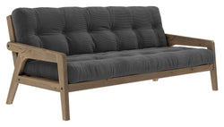 Grab Sovesofa, Brun lakeret fyrretræ, Dark Grey Fløjl - Unoliving.com