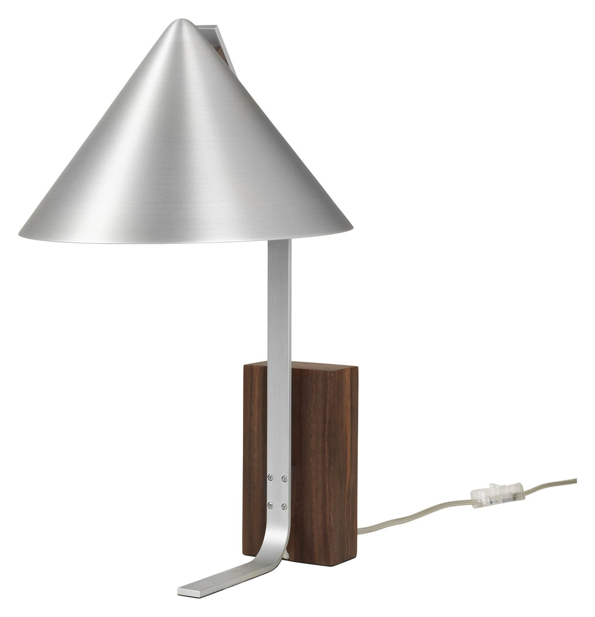 Cone Bordlampe, Børstet aluminium/Valnød - Unoliving.com