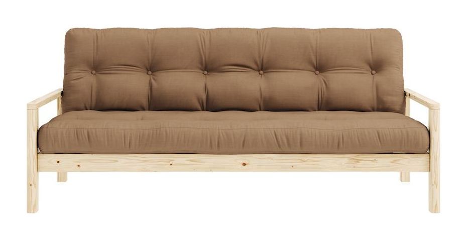 Knob Sovesofa, Lakeret fyrretræ, Mocca - Unoliving.com