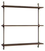 Wall Shelving, 1 fag, 3 hylder, H:85, Røget Eg/Grå - Unoliving.com