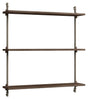 Wall Shelving, 1 fag, 3 hylder, H:85, Røget Eg/Grå - Unoliving.com