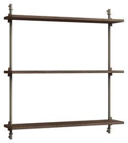 Wall Shelving, 1 fag, 3 hylder, H:85, Røget Eg/Grå - Unoliving.com