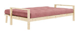 Knob Sovesofa, Lakeret fyrretræ, Sorbet Pink fløjl - Unoliving.com