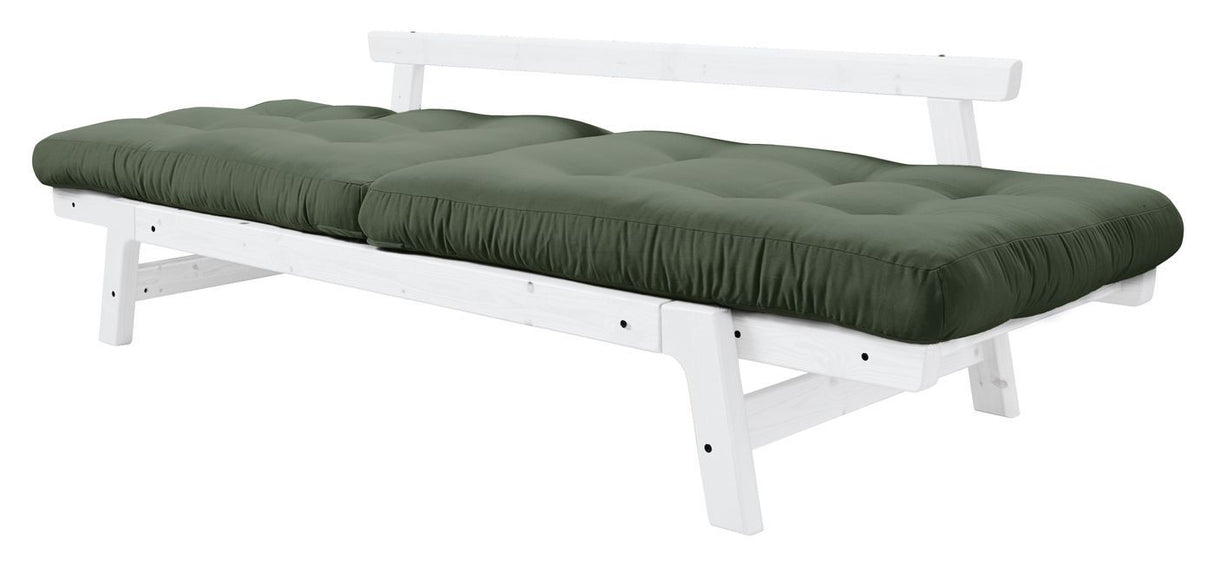 Step Sovesofa, Olive Green/Hvid - Unoliving.com