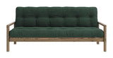 Knob Sovesofa, Brun lakeret fyrretræ, Seaweed fløjl - Unoliving.com