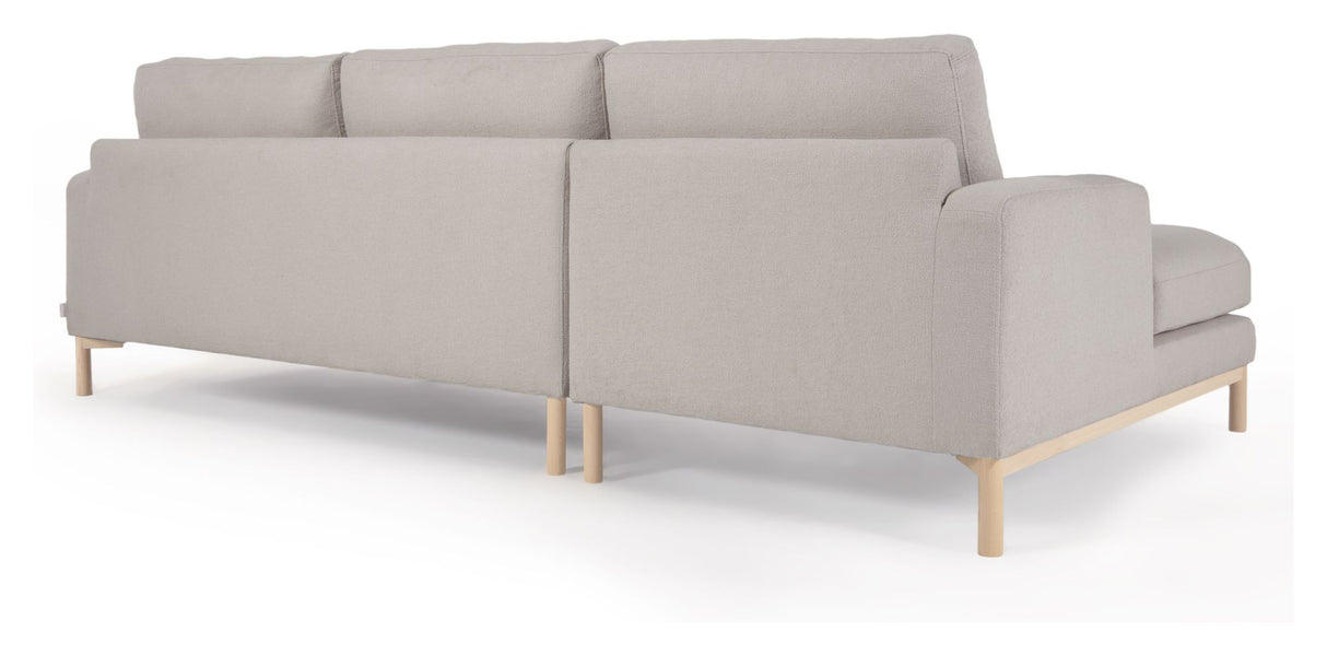 Mihaela 3-pers. Sofa m. venstrevendt chaiselong, Grå fleece - Unoliving.com