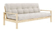 Knob Sovesofa, Lakeret fyrretræ, Ivory fløjl - Unoliving.com