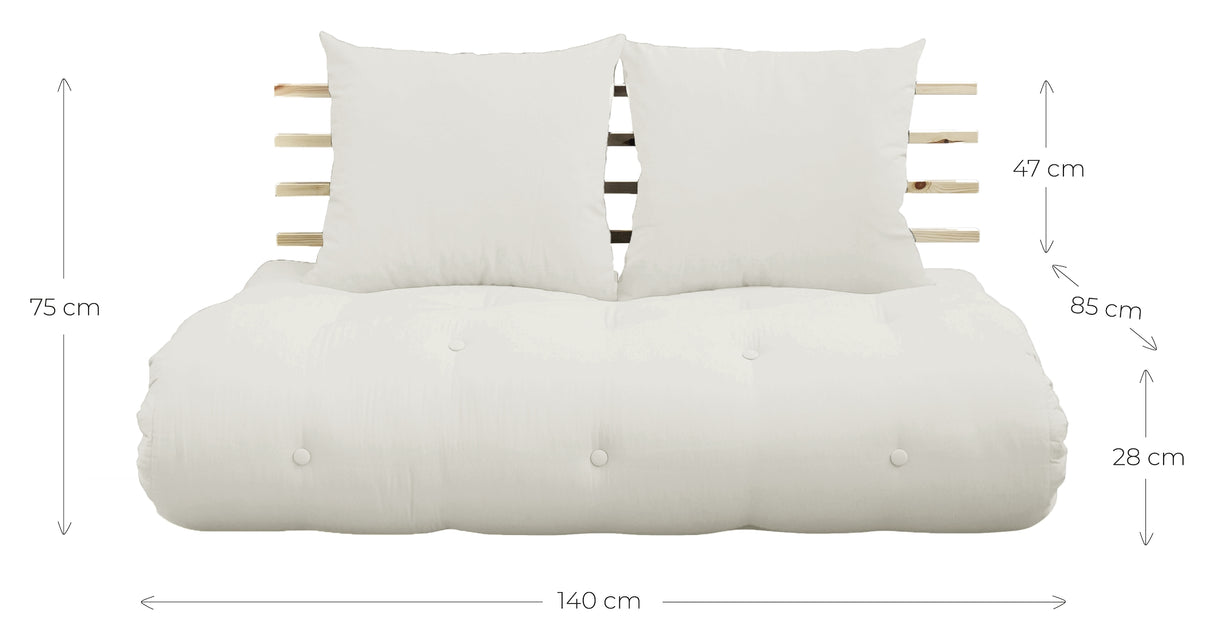 Shin Sano Futon, Linen/Natur - Unoliving.com