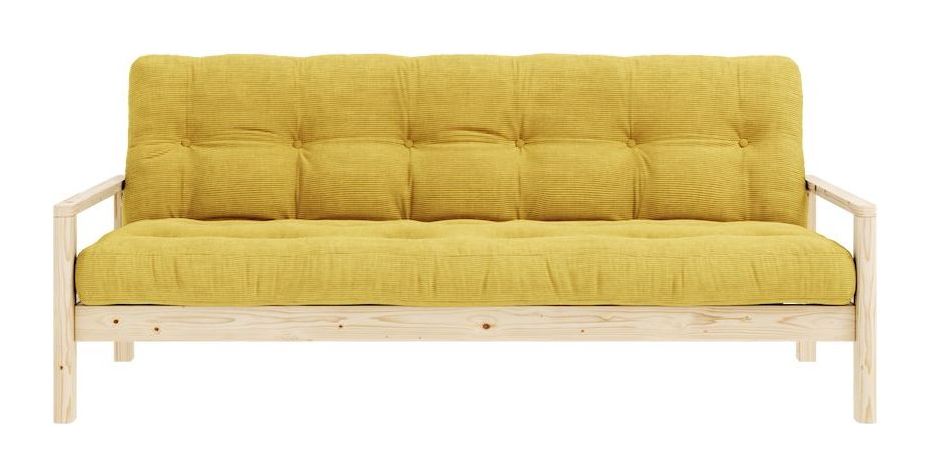 Knob Sovesofa, Lakeret fyrretræ, Honey fløjl - Unoliving.com