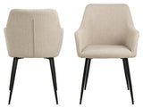 Lizzy, spisebordsstol m/armlæn - beige - Unoliving.com